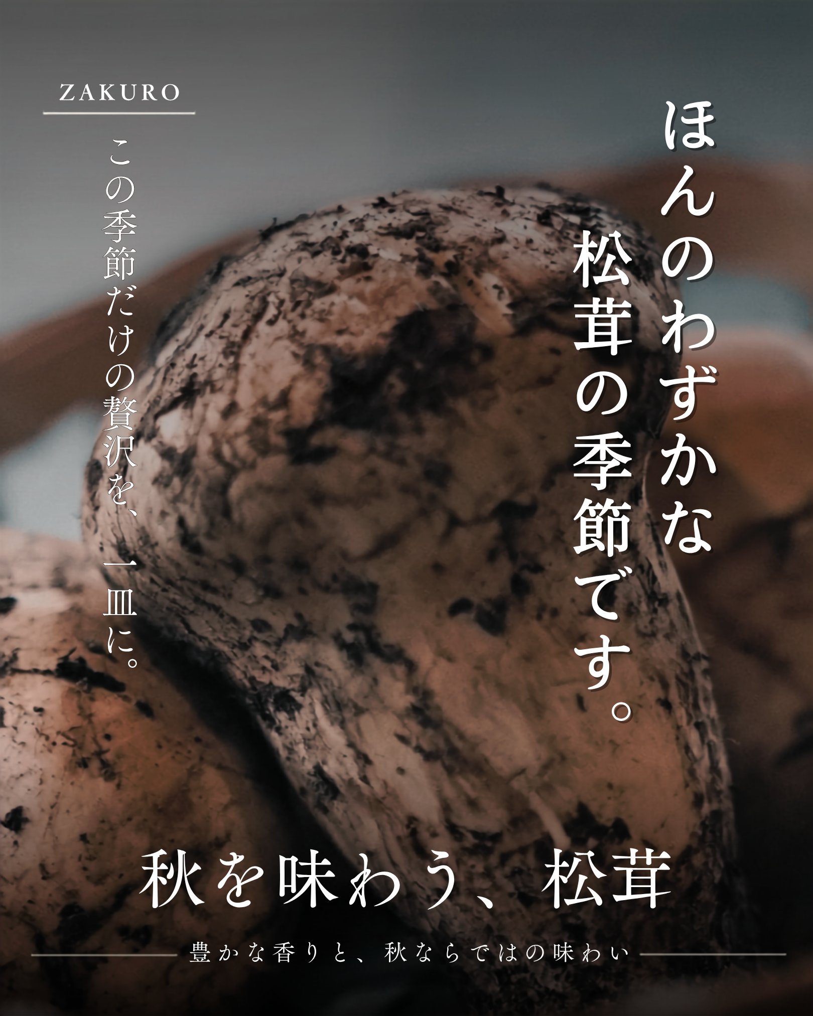 秋を味わう、松茸。豊かな香りと、秋ならではの味わい